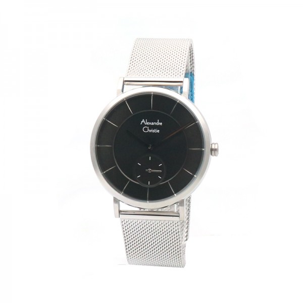 Alexandre Christie AC 8586 Silver Black Man MSBSSBA